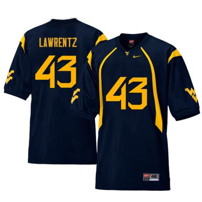 Men's West Virginia Mountaineers NCAA #43 Tyler Lawrentz Navy Authentic Nike Retro Stitched College Football Jersey QO15T43RI